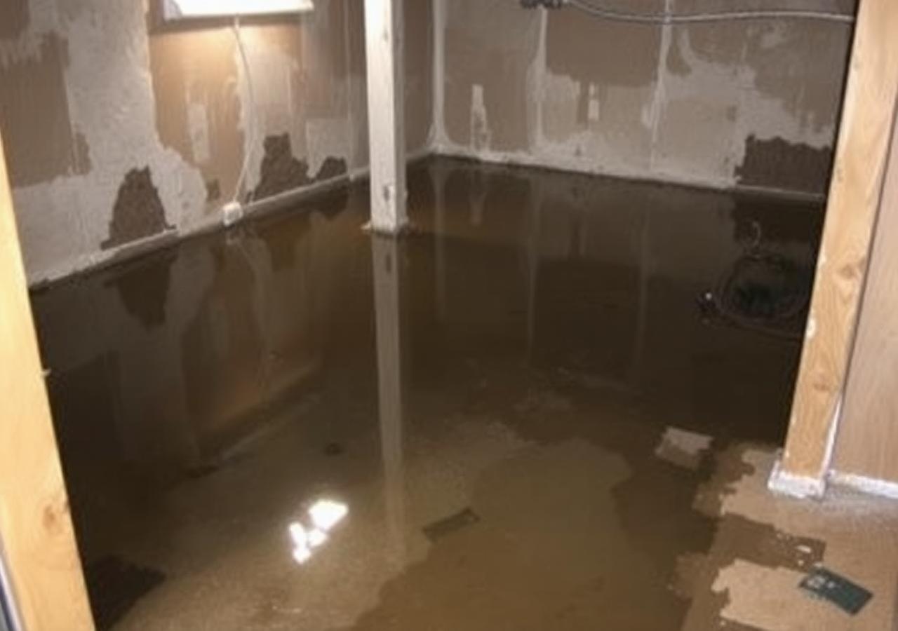 Basement Water Damage — before