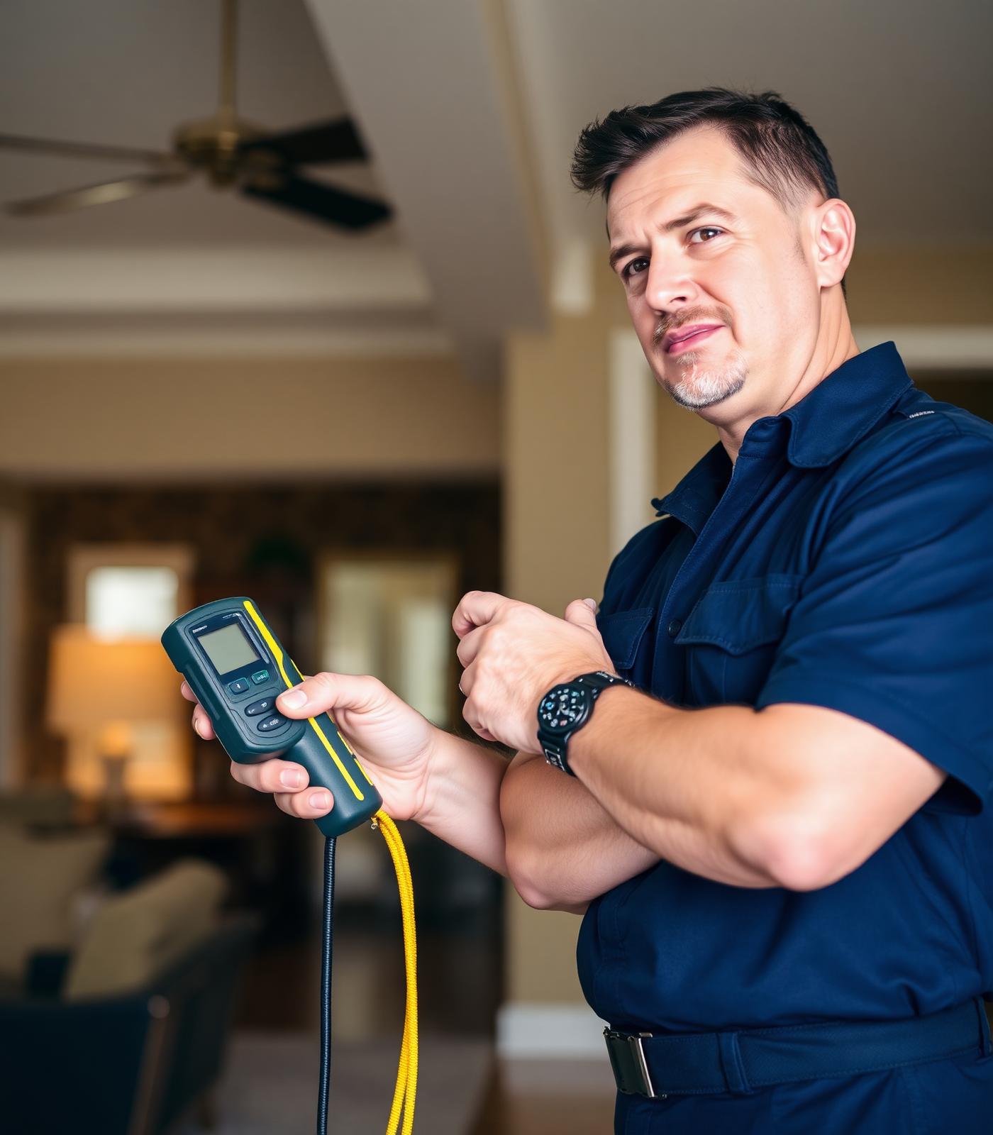 New Era Remediation technician using moisture meter